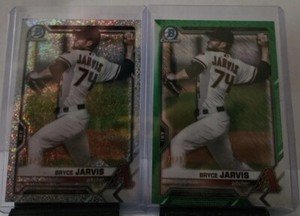 Bryce Jarvis 2021 Bowman Chrome #BCP44 Green Shimmer 70/99,white Sparkle 115/299