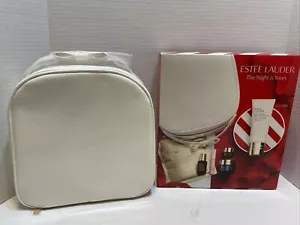 ESTĒE LAUDER OFF WHITE THE NIGHT IS YOURS TRAVEL BAG/VANITY CASE ONLY NEW - Picture 1 of 10