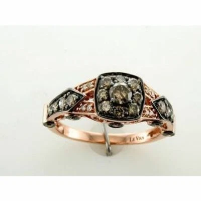 Anillo LeVian Oro Rosa 14K G-H SI1 Chocolate Diamante 1.03 cts Talla 6.5 Foto 1 de 4