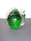 Murano Art Glass Green Snail Figurine/Paperweight (4 by 5 by 3")