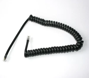 7m Kabel słuchawkowy Przewód słuchawkowy Kabel spiralny Czarny Telefon RJ-10 4P4C Słuchawki telefoniczne - Zdjęcie 1 z 2