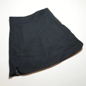 J. Crew A-Line Skirt Size 000 Fully Lined Black 100% Wool Seam Pocket High Rise - Picture 1 of 15