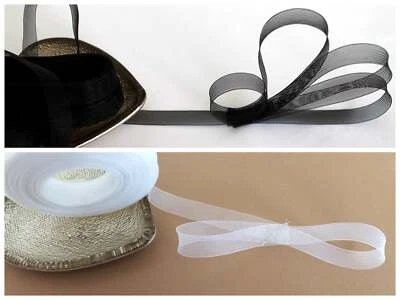 MARKENLOS Netzband Crinoline schwarz weiß Band Formband Schleier Fascinator Brautkleid