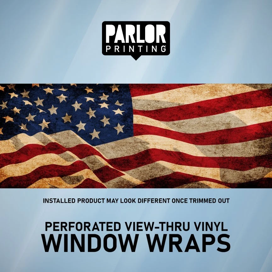Rear Window Truck Wraps - American Flag (Alt) - Vinyl Decal Sticker Graphics - Image 1 of 1