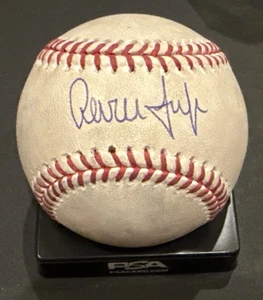 AARON JUDGE SIGNED GAME USED BALL 2024 MVP HR GAME YANKEES FANATICS MLB PSA/DNA - Picture 1 of 12