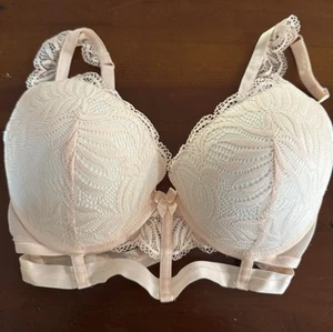 Bras N Things Soft Pink Corset Bra. Push Up. Size 14D. BNWOT - Picture 1 of 3