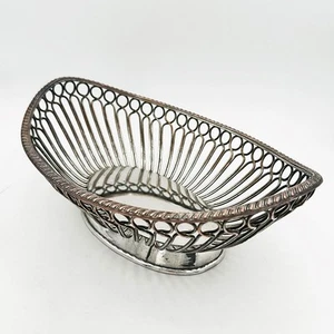 ANTIQUE WIREWORK BASKET SILVER PLATE LATE 19TH / EARLY 20TH CENTURY - Picture 1 of 5