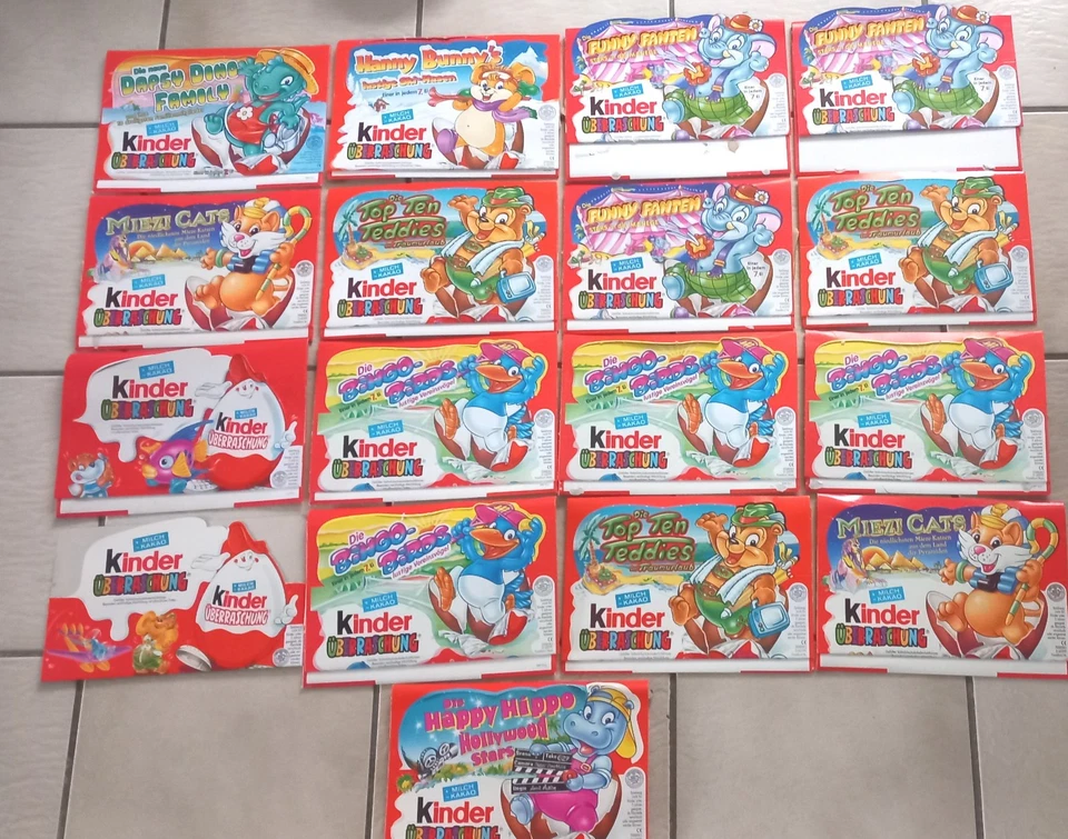 17x Ü-Ei - Theken Displays - Happy Hippo, Funny Fanten, Dapsy Dino, Miezi Cats - Bild 1 von 1