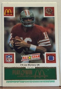 Joe Montana 1986 McDonalds All Star Team Rub Off F11 - Picture 1 of 1