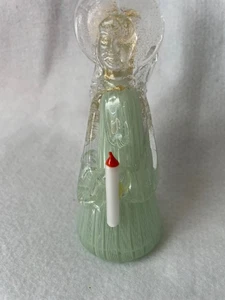 Vintage Murano Venezianischer Glas Engel mit Kerze Mintgrün mit Gold Weihnachtsdeko - Bild 1 von 5