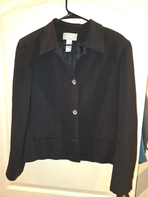 Blazer ejecutivo de oficina negro Liz Claiborne Career mujer talla 16 Foto 1 de 4