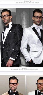 Statement Men's 46L Black & White Modern Fit Jacket - Image 1 of 3