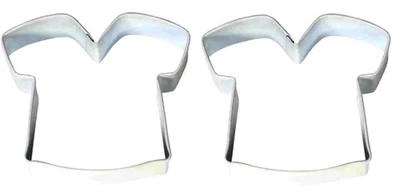 2 JERSEY Forma COOKIE CUTTERS por Wilton Talla Estándar Metal Bebé Camiseta Foto 1 de 2