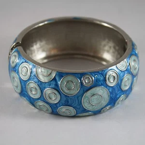 Armreif Starr A Frühling Stahl Emailliert Blau Und Türkis Länge 19 CM - Picture 1 of 1