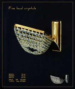 FINE CRYSTAL WALL LIGHT SCONCES IN GOLD OR SILVER NEW! REAL CRYSTALS - Picture 1 of 1