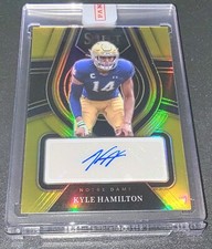2022 Select Draft Picks Gold Rookie Signatures Kyle Hamilton 03/10 RS-KHA Ravens