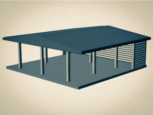 "The Outdoor Series" Large Shelter - Camping Modeled in Color OO Scale 1:76 3D - Picture 1 of 12