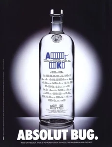 1999 Absolut Bug bottle 1-page MAGAZINE AD - Picture 1 of 1