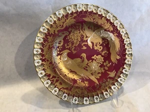 R. Royal Crown Derby Paradise PATTER MAROON/CRIMSON PATTERN 6 1/4” DESERT PLATE - Picture 1 of 7