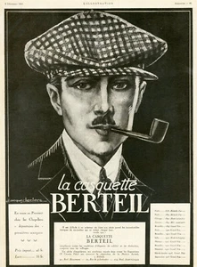 "CASQUETTE BERTEL" Annonce originale entoilée ILLUSTRATION 6/12/24 J. J. LECLERC - Imagen 1 de 1