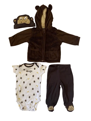 Lote de 4 Carters Mono Bebé Sombrero Pantalones Cremallera Sudadera con Capucha Una Pieza 3 Meses Foto 1 de 4