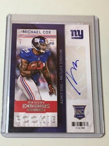F47125  2013 Panini Contenders #168 Michael Cox AUTO Giants RC