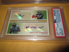 2009 Topps Magic Tom Brady, Braylon Edwards autograph card. PSA DNA. 22/25