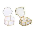 Hexagon Clear Glass Jewelry Box Geometric Bracelets Earrings Pendants Ring Box