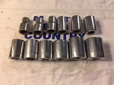 Craftsman 1/2" Dr 12pc 12pt SAE 7/16" - 1-1/16" Shallow Socket Set All -V- USA - Image 1 of 4