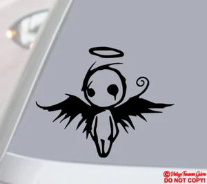 GOTHIC DARK FALLEN ANGEL OF DEATH VINYL DECAL CAR REAR WINDOW BUMPER STICKER JDM - Picture 1 of 2