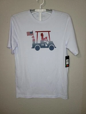 NWT Travis Mathew Mens Small Pledge to Beer USA White Shirt 1MU437 S61 - Image 1 of 4