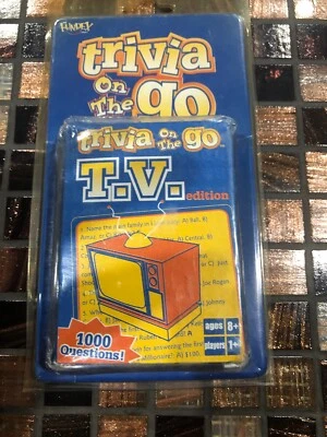 Trivia On The Go  T.V. Edition  FUNDEX 1000 Questions Unsealed Card Deck - New  - Image 1 of 2