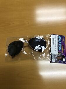 Gold Rimmed Aviator Police Pop Star Glasses Halloween Costume Accessory - NEW!