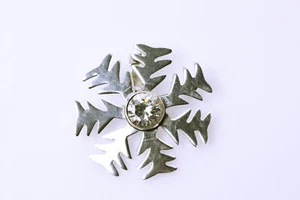 925 Sterling Silver Cubic Zirconia Snowflake Pendant/Brooch 12.2 Grams (PEN7880) - Picture 1 of 4
