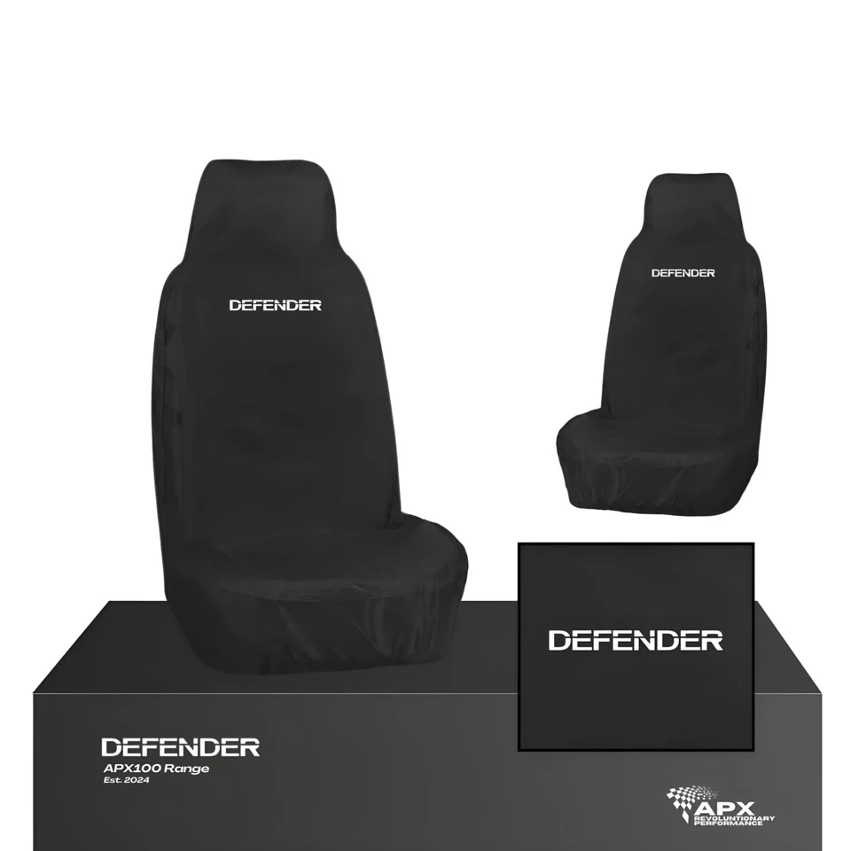 PARA LAND ROVER DEFENDER 110 FUNDAS DE ASIENTO DELANTERAS PERSONALIZADAS INDIVIDUALES NEGRAS IMPERMEABLES Foto 1 de 1