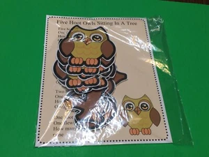 Juego de tablas de franela Five Hoot Owls - Juego de actividades laminadas - Suministros de enseñanza - Imagen 1 de 7