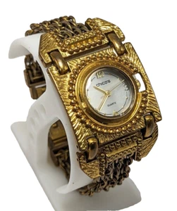 Chicos Chainmail Style Watch Etruscan Revival Gold Tone NEW BATT - Picture 1 of 7