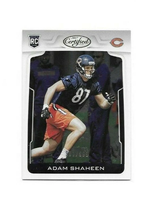 CHICAGO BEARS ASHLAND ADAM SHAHEEN 999 MADE 2017 ROOKIE FOOTBALL CARD #179 - Image 1 of 1