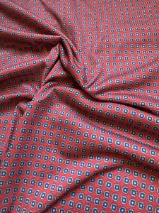 Vintage Red & Blue Geometric Soft Knit Fabric - 1-2/3 yards x60" Remnant - Picture 1 of 3