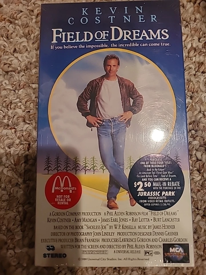 Field of Dreams VHS 1992 Rare McDonalds Promo New Sealed MCA Kevin Costner Foto 1 de 3