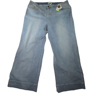 Lane Bryant Jeans Mid Rise Wide Leg Signature Fit Blue Women Size 28 44"W 31"L - Picture 1 of 9