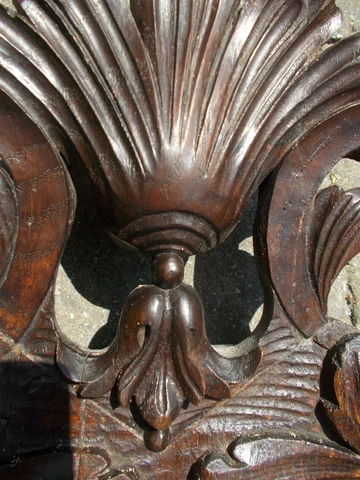 Lovely Antique Black Forest Hand Carved Wood Wall Mirror Ornately Carved Frame Cover