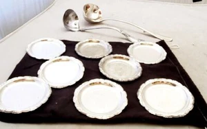 Vintage Eton Silver Plate Ladle Gravy Spoons and Plates - Imagen 1 de 9