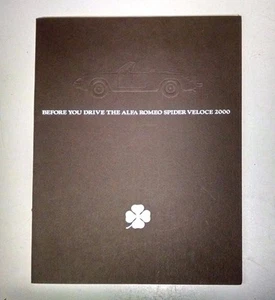 Alfa Romeo Spider Veloce 2000 Sales Brochure - Picture 1 of 4