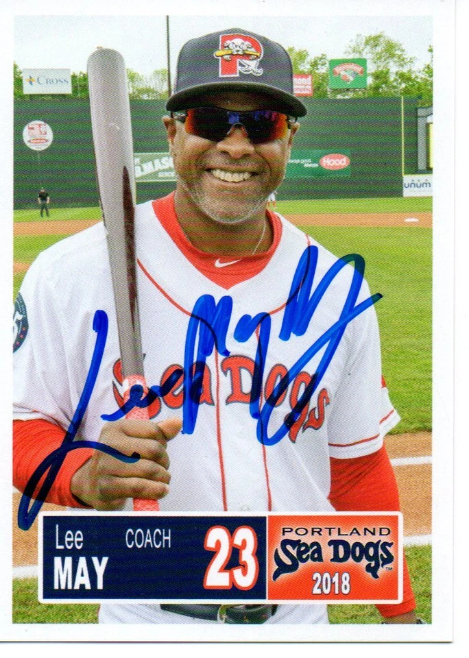 Lee May Jr 2018 Portland Sea Dogs Signed Card - Image 1 of 1