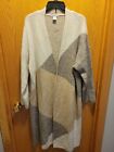 Sincerely Jules Tan Duster Cardigan Color Block Women's Size 3X Used Good Cond.