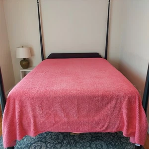 Pine Cone Hill Hot Pink Baumwolle Chenille Tagesdecke Cottagecore Queen 97x94" - Bild 1 von 8