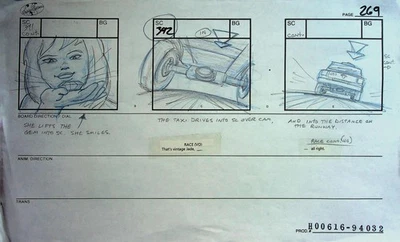 Real Adventures of Jonny Quest 1996 Diamantes y Jade Dibujado a Mano Storyboard Foto 1 de 2