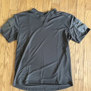 Velocity Boss STYLE Rugby Short Sleeve Combat Shirt Pockets Ranger Green L - Picture 1 of 2
