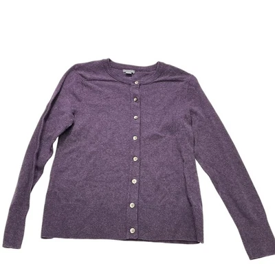 Suéter Eddie Bauer Mujer Mediano Púrpura Botón Frontal Cárdigan Algodón Nylon Foto 1 de 4